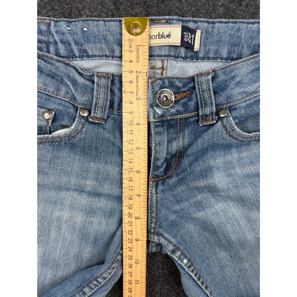 Y2K Anchor Blue Jasmine Skinny Jeans Womens 0S Light Wash Distressed Low Rise - Picture 5 of 12